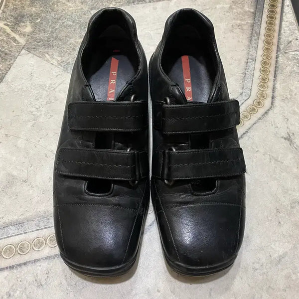 [BUNJANG] Prada Sport Linea Rossa Double Velcro Leather Derby Shoes / 90s 프라다 스포츠 리네아 로사 더블벨크로 레더 더비슈즈