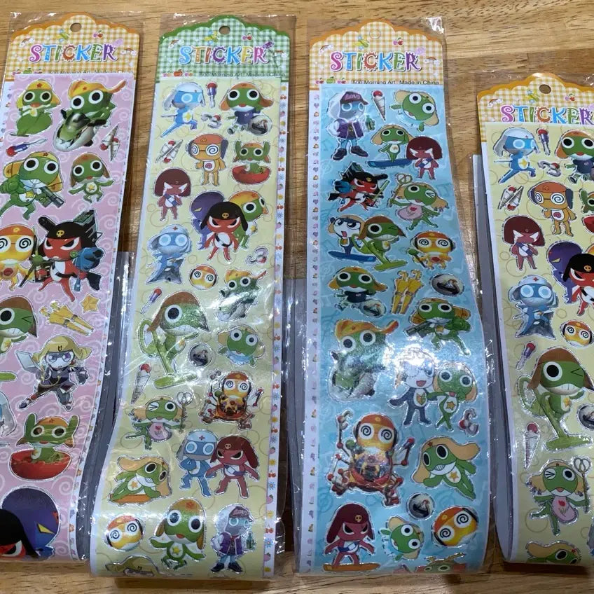 [BUNJANG] Sgt. Frog Keroro Stickers 4-Set Stationery Goods / 개구리 중사 케로로 스티커 4개 세트 문방구 문구 굿즈