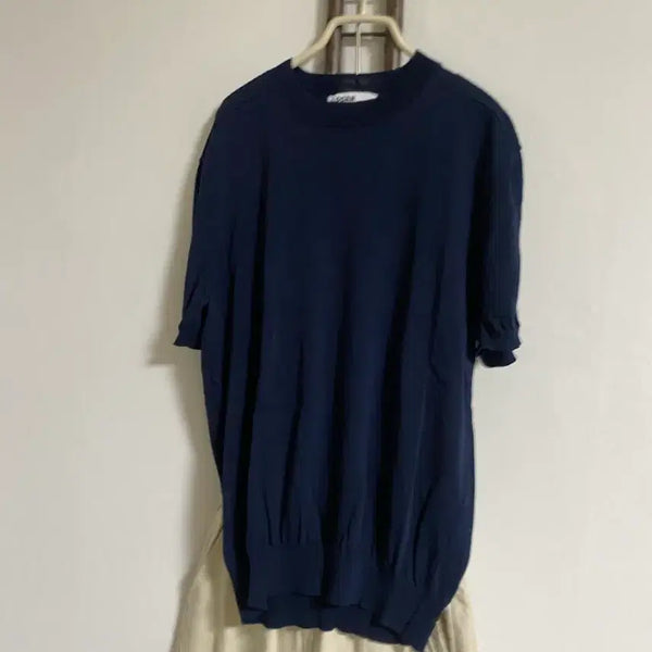 [BUNJANG] Navy Short Sleeve Knit Top / 네이비 반팔니트 66-