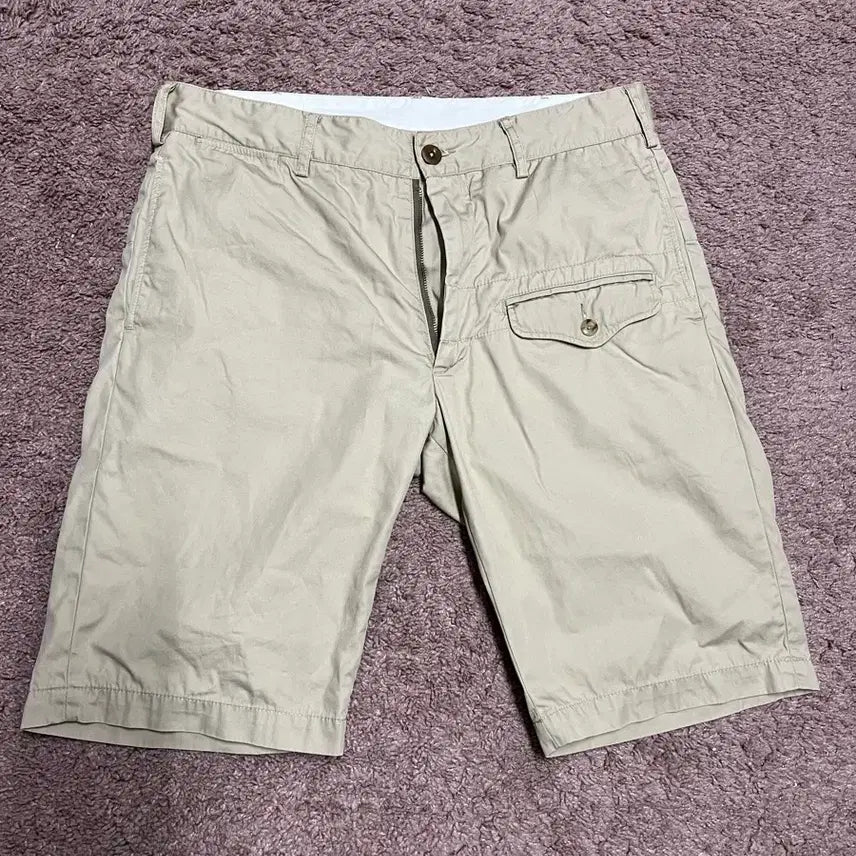 [BUNJANG] Engineered Garments Cotton Pocket Short Pants Beige / 엔지니어드가먼츠 코튼 포켓 숏팬츠