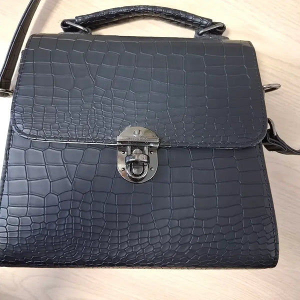 [BUNJANG] VISSIMO Crocodile Pattern Women's Handbag / 브라VISSIMO 악어 패턴 여성 핸드백