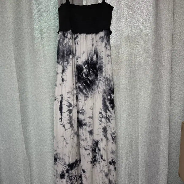 [BUNJANG] Tie-Dye Pattern Maxi Dress / 끈나시 여리핏 원피스