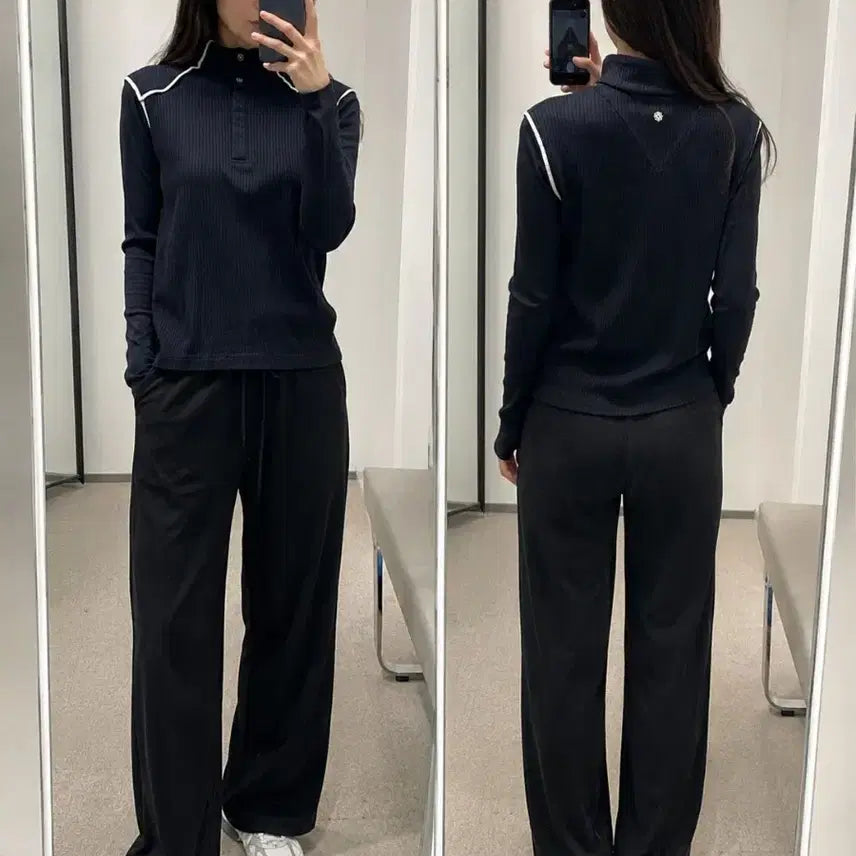 [BUNJANG] St. Andrews Black Golf Wear Top Size 66 / St. Andrews 블랙 골프웨어 상의 66