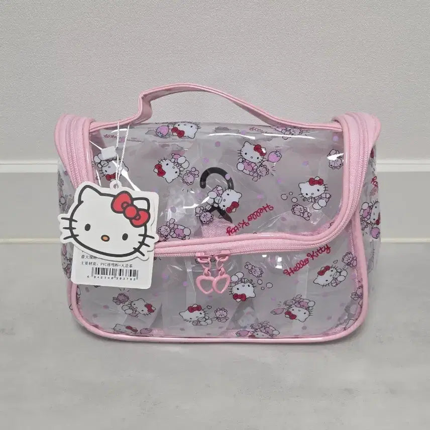 [BUNJANG] Sanrio Hello Kitty Transparent Pink Pouch / 키티 파우치 투명 핑크