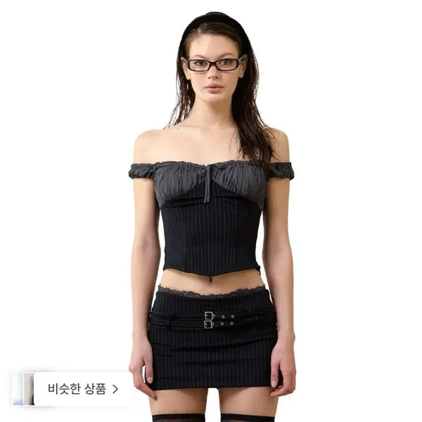 [BUNJANG] Hilda Robet Off-Shoulder Top Black S / 힐다 hillda 로베트 스프라이트 오프숄더 탑 블랙 s