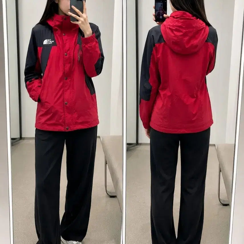 [BUNJANG] The North Face Windbreaker Jacket Red/Black Size 85 / 노스페이스 바람막이 자켓 레드/블랙85