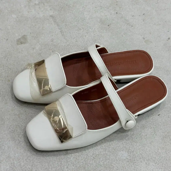 [BUNJANG] Mary Jane Loafer Mule - White / 메리제인 블로퍼 뮬 화이트 240
