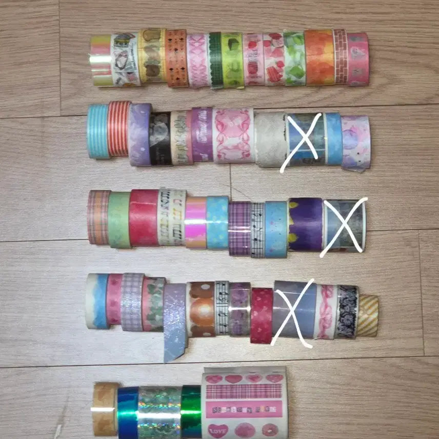[BUNJANG] Decoration Masking Tape Set with Storage Case / 다꾸 마스킹 테이프 마테 (+ 보관통) 일괄