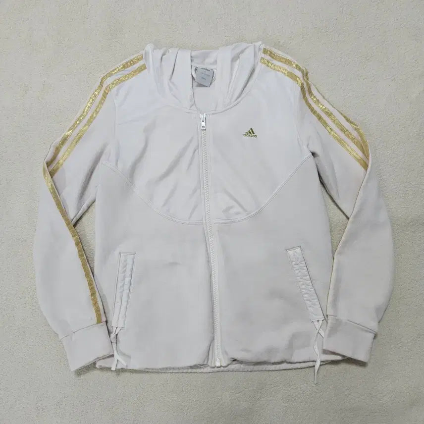 [BUNJANG] Adidas Vintage White & Gold Hooded Jersey / 아디다스 빈티지 흰골 후드 져지 급처