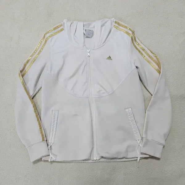 [BUNJANG] Adidas Vintage White & Gold Hooded Jersey / 아디다스 빈티지 흰골 후드 져지 급처