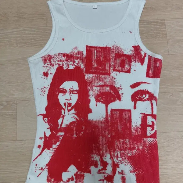 [BUNJANG] SHEIN Printed Tank Top S / 쉬인 프린팅 나시 S
