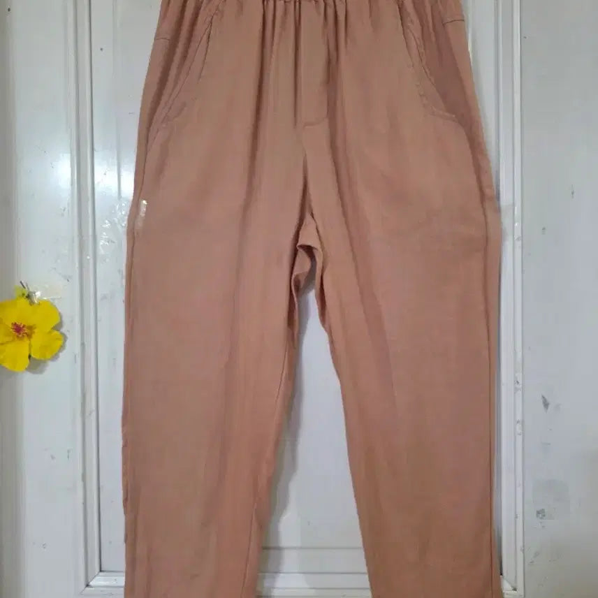 [BUNJANG] Linen Wide Leg Pants / 여름 시원한 고급스러운 디자인이쁜  마  린넨  밴딩  베기통바지  깨끗해요
