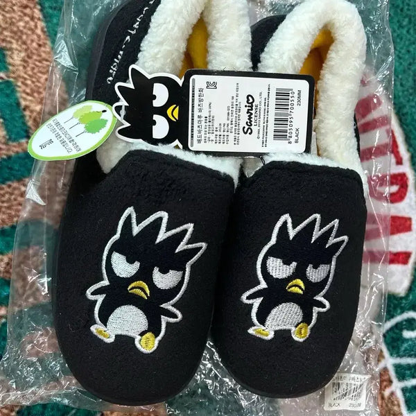 [BUNJANG] Sanrio Badtz-Maru Winter Slippers (230mm) / 고전문구 산리오 배드바츠마루 방한 슬리퍼 실내화 230