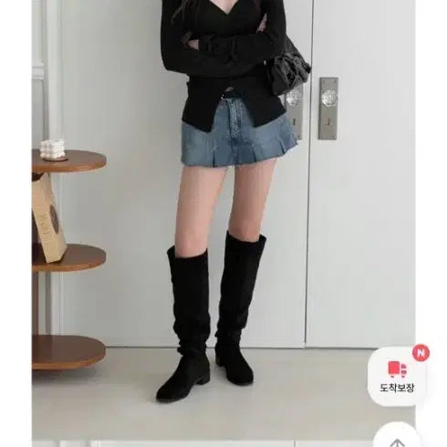 [BUNJANG] Ameley Suede Long Boots (235mm) / (새상품) 에이블리 스웨이드 롱부츠 235 (굽4cm)