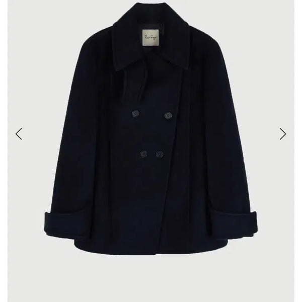 [BUNJANG] Low Sugar Cashmere Blend Double Breasted Pea Coat / 로우슈가 캐시미어 블랜드 더블 피코트