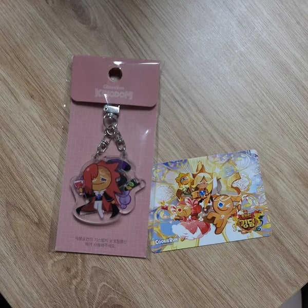 [BUNJANG] Cookie Run: Kingdom Vampire Cookie & Alchemist Cookie Acrylic Keychain with Illustration Card Set / 쿠키런 킹덤 쿠킹덤 아크릴 키링 뱀파이어맛 연금술사맛 + 일러스트카드