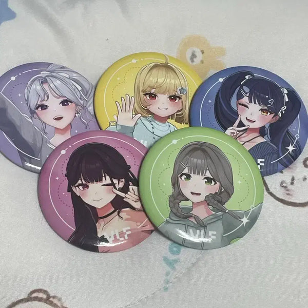 [BUNJANG] Verape Woongjin Girls 5-Member Bundle Set Can Badges / 버라페 이세계아이돌 캔뱃지