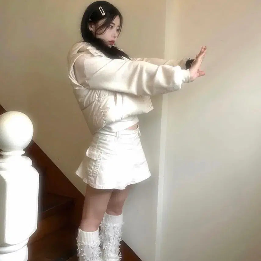[BUNJANG] HINITSUKI Cropped Highneck Vest Padding / 히니츠키 크롭 하이넥 조끼패딩