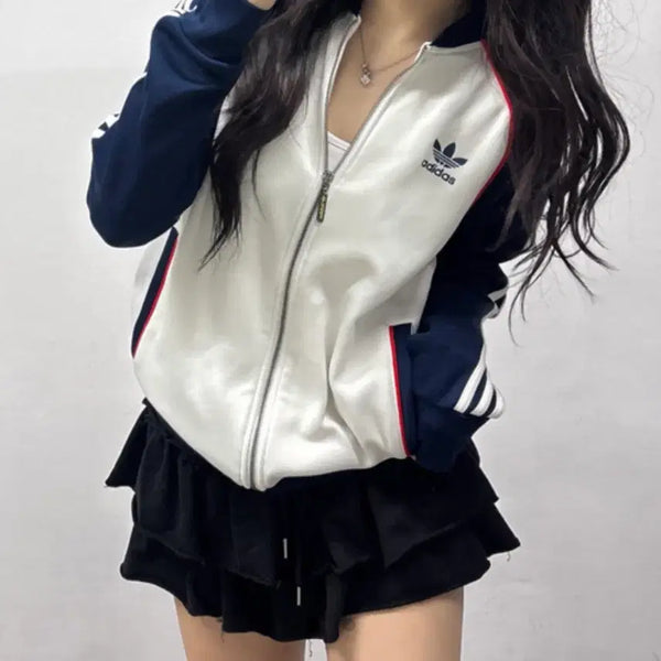 [BUNJANG] Adidas White SST Varsity Track Top Rare Jersey (95) / 아디다스 화이트 SST 바시티 대대장 트랙탑 희귀져지(95)