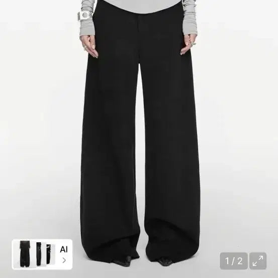 [BUNJANG] NACHE Wide Pants Black / NACHE 나체 와이드 팬츠 블랙