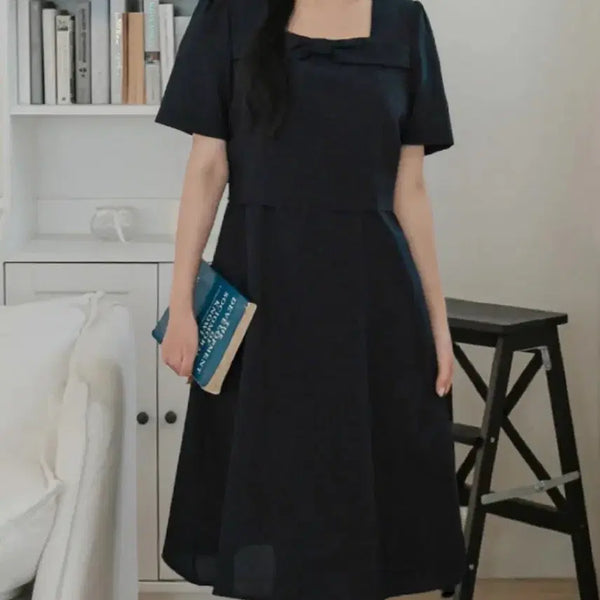 [BUNJANG] Romistory Navy One-Piece Dress / 로미스토리 네이비 원피스 상견례 하객룩 빅사이즈