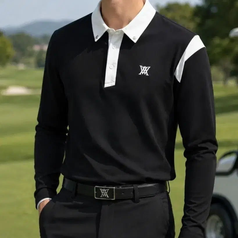 [BUNJANG] Anew Men's Long-Sleeve Golf Polo Shirt / #어뉴# 남성 골프 긴팔 카라티
