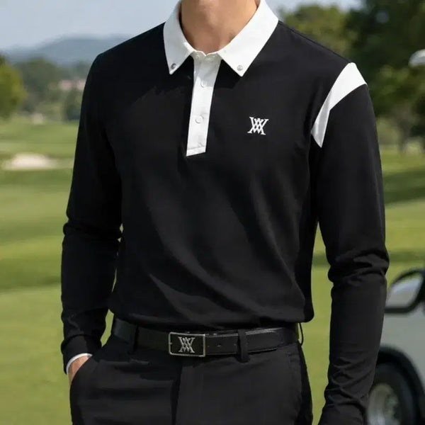 [BUNJANG] Anew Men's Long-Sleeve Golf Polo Shirt / #어뉴# 남성 골프 긴팔 카라티