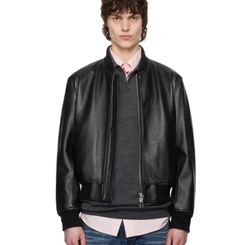 [BUNJANG] Tonywack Leather Bomber Jacket Black / [L, 50] 토니웩 레더 봄버 자켓 블랙