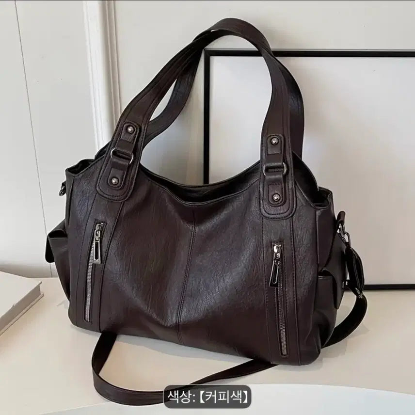 [BUNJANG] Double Zipper Shoulder Bag / 더블 지퍼 숄더백 보부상 가방