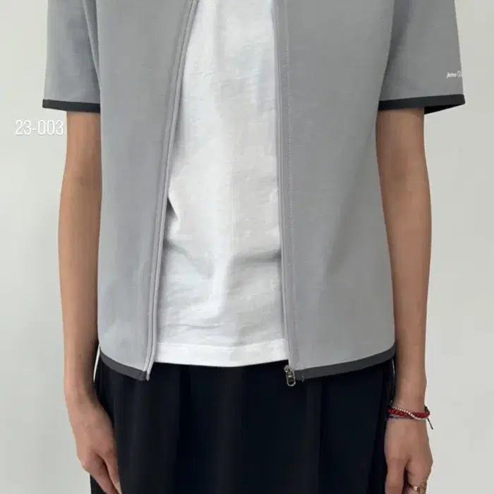 [BUNJANG] Jichoi Comfort 23-003 Short Sleeve Zip-Up Shirt / 지초이 컴포트 23-003 반팔 집업 셔츠