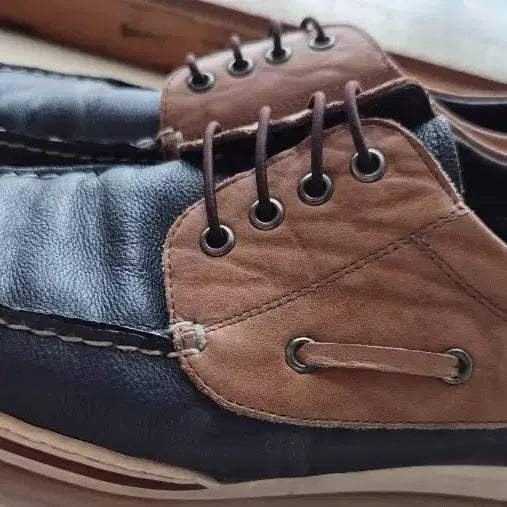 [BUNJANG] Tandy Men's Boat Shoes Navy/Brown / 남성 탠디보트슈즈 네이비/브라운