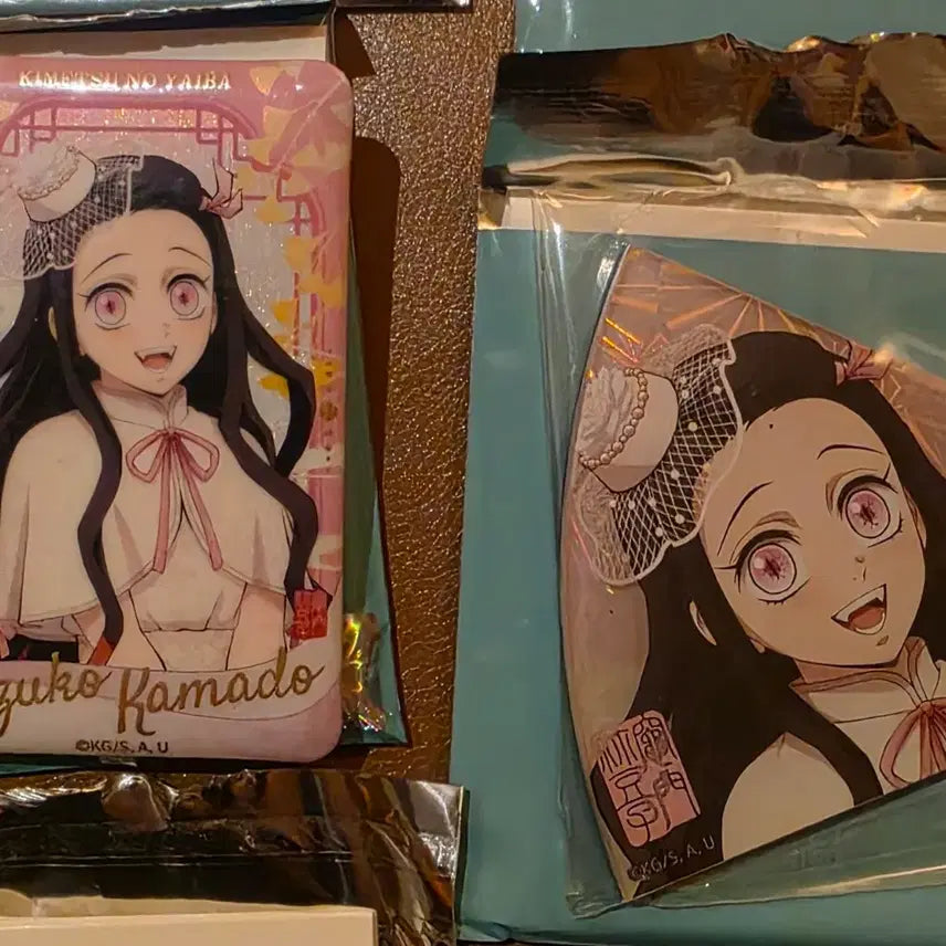 [BUNJANG] Demon Slayer Nezuko Magnet & Badge Set / 귀멸의 칼날 중국 신역 마그넷, 뱃지 셋트