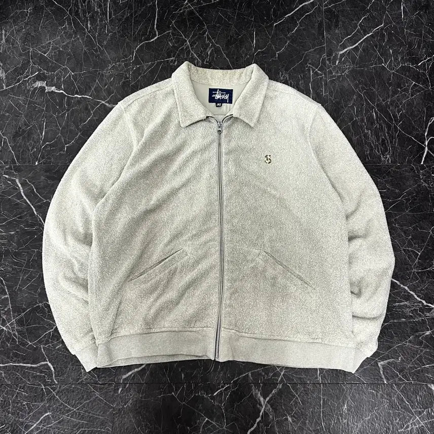 [BUNJANG] Stussy 90s S Logo Terry Fleece Zip-Up Jacket XL / 스투시 올드 90s S로고 테리 플리스 집업 자켓