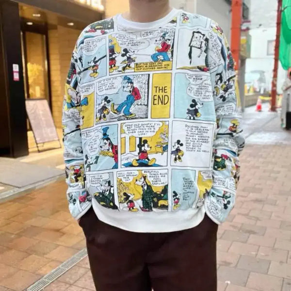 [BUNJANG] Vintage 90s Mickey Mouse Reversible Sweatshirt OS / 빈티지 90s 미키마우스 리버시블 MICKEY MOUSE 스웻셔츠 맨투맨 OS