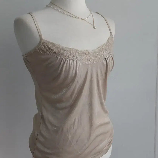 [BUNJANG] Japanese Vintage Beige Lace Bustier Top / [일본빈티지] 베이지색 레이스 뷔스티에 탑