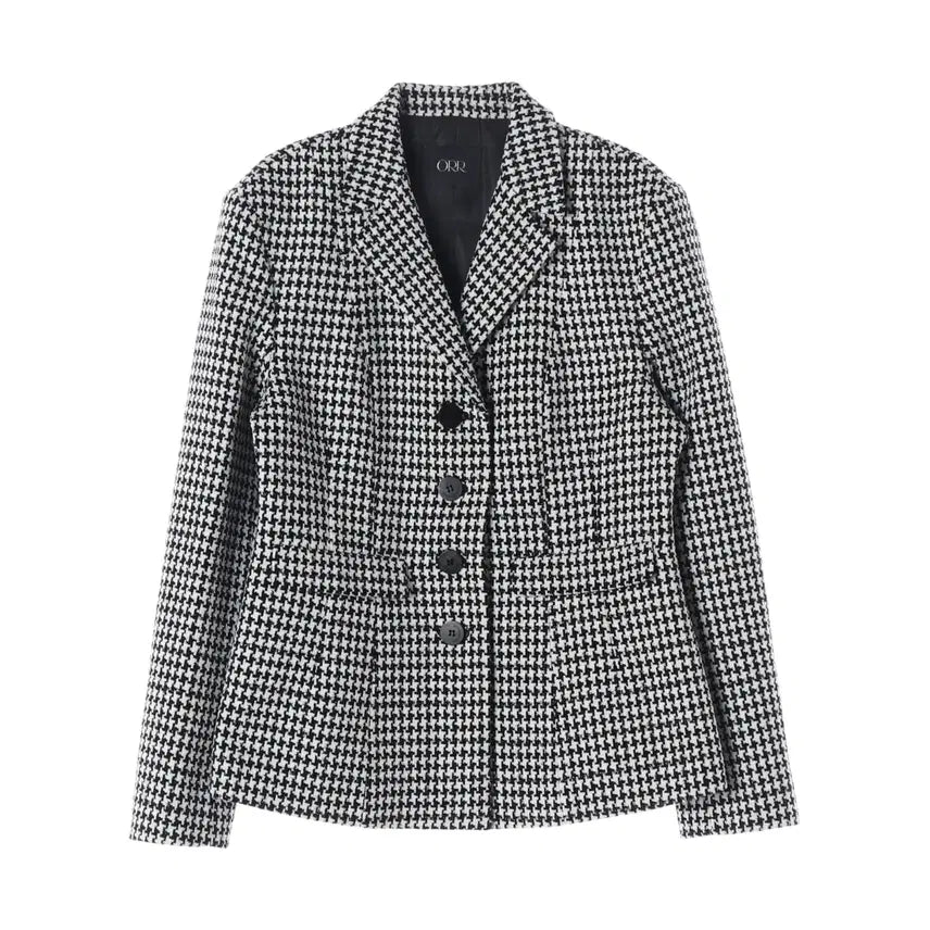[BUNJANG] ORR 21FW Houndstooth Pattern Wool Blend Blazer Jacket / 오르 ORR 21FW 하운드투스 패턴 울 블렌드 블레이저 재킷