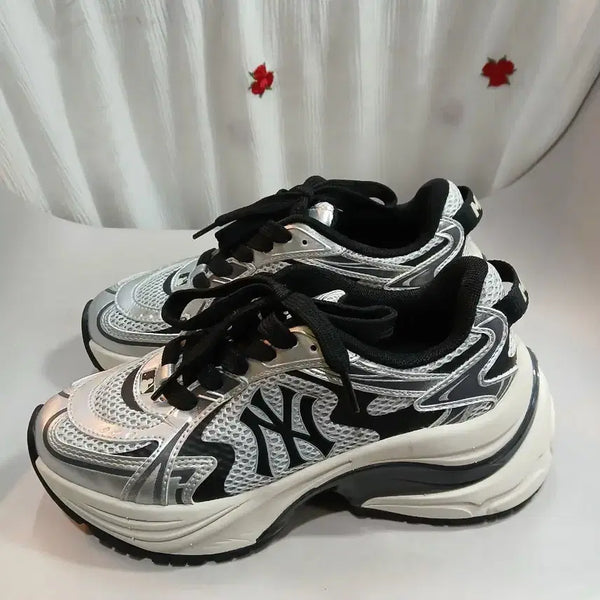 [BUNJANG] MLB CURVE RUNNER Black/Silver Sneakers (225mm) / MLB 커브러너 블랙/실버 225mm