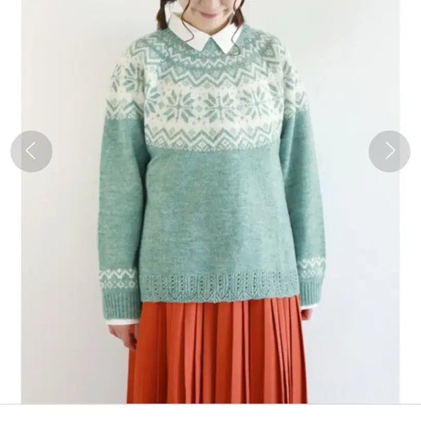 [BUNJANG] Samansa Mos2 Nordic Snowflower Knit / Samansa Mos2 사만사모스2 눈꽃 니트 모리노가토 아오이유우 하구미