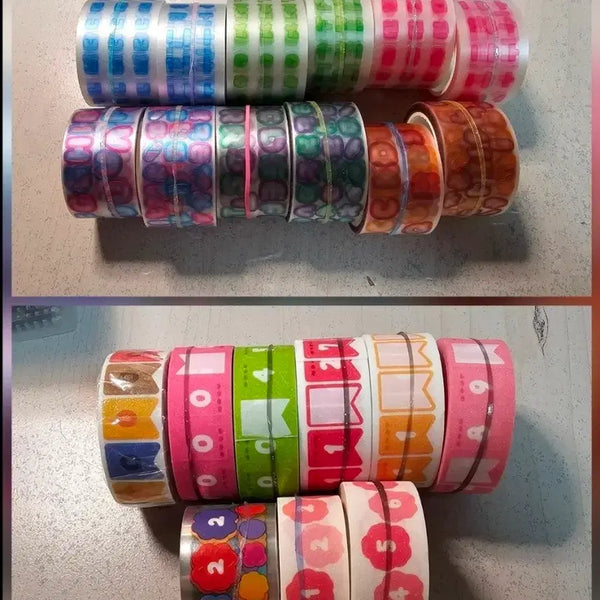 [BUNJANG] Bundle Set: Alphabet, Korean, Number Kiss-Cut Masking Tapes and Stickers / 일괄 ] 다꾸 / 키스컷 마테 마스킹테이프 알파벳 한글 숫자 스티커 알스 한스 숫스 씰스 / 처분 급처