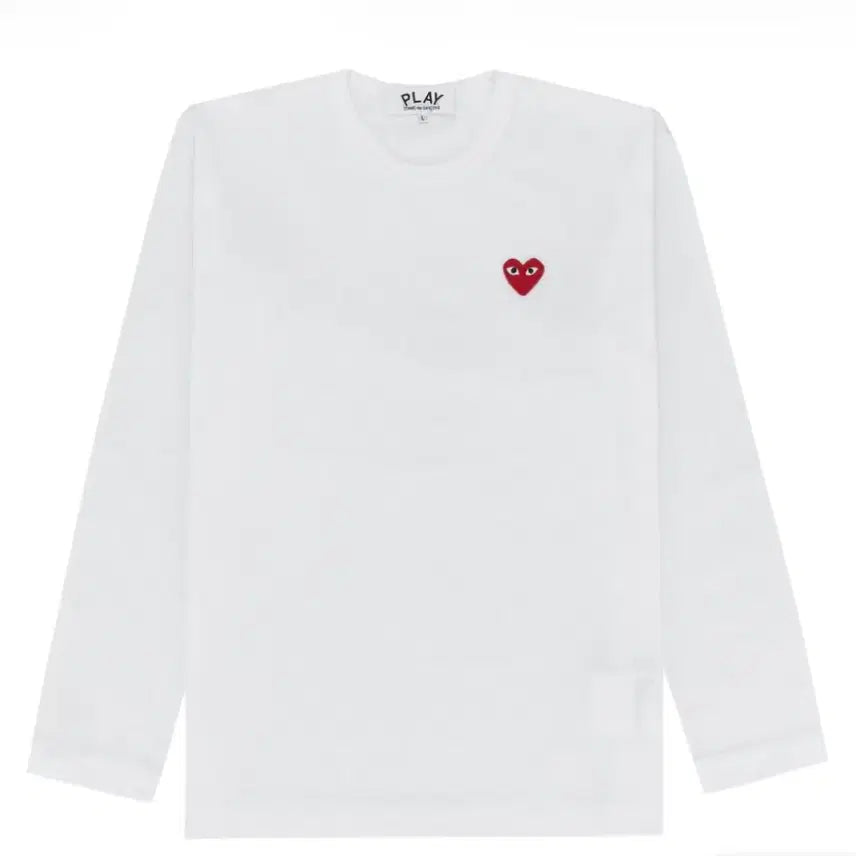 [BUNJANG] Comme des Garçons Long Sleeve T-shirt White / 새상품)꼼데가르송 롤슬리브 화이트