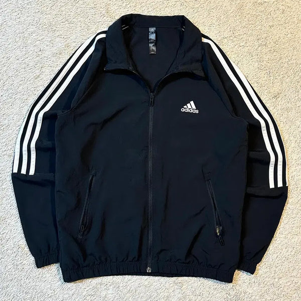 [BUNJANG] Adidas Women's Tri-Logo Windbreaker Jacket Black XS / [우먼스 XS] 아디다스 ADIDAS 삼각로고 바람막이 자켓 블랙