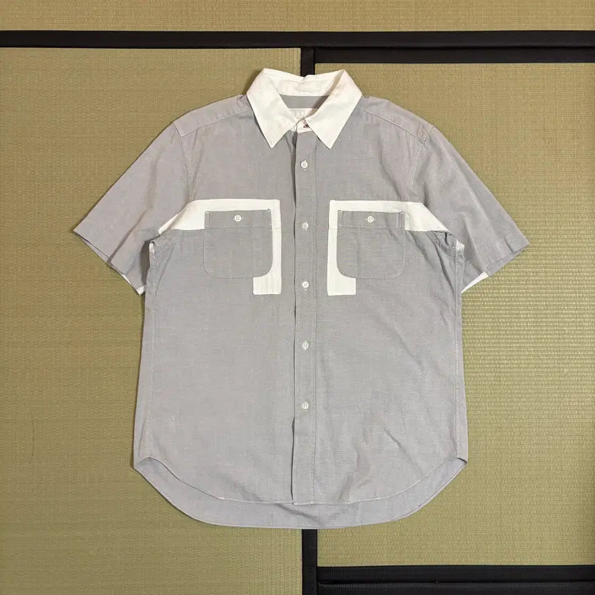 [BUNJANG] Comme des Garçons Ganryu Patchwork Short Sleeve Shirt / 꼼데가르송 간류 패치워크 반팔 셔츠