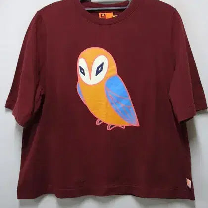 [BUNJANG] Lucky Chouette Cotton Round Cropped T-Shirt / 럭키슈에뜨 면라운드 크롭티 택F