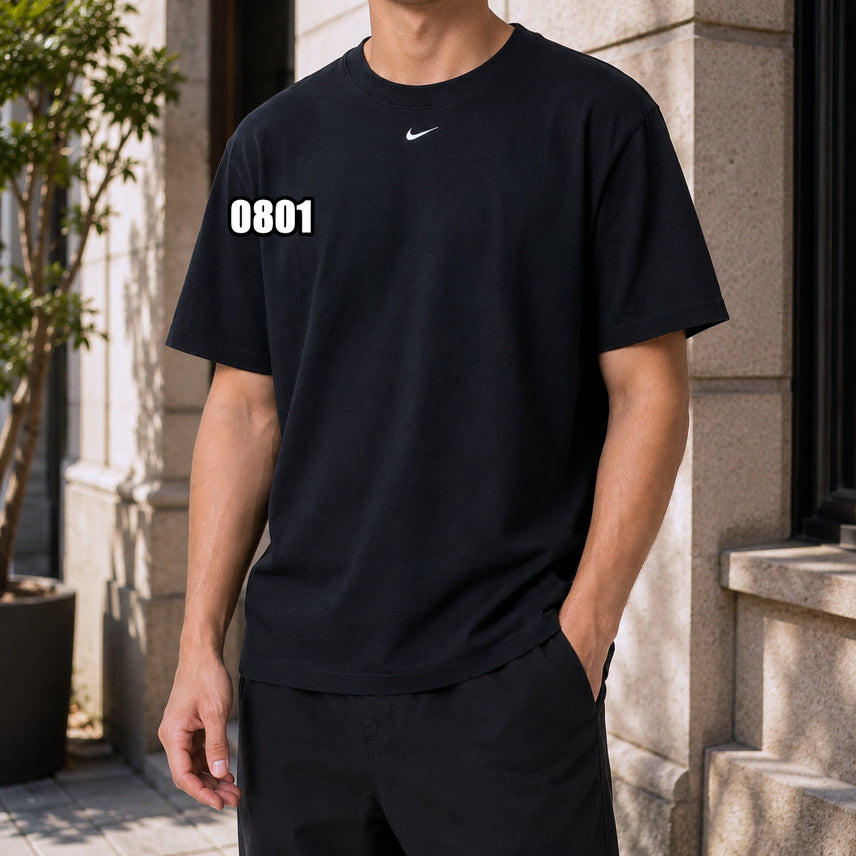 [BUNJANG] Nike Center Logo Swoosh Black T-Shirt / S 나이키 센터 로고 스우시 블랙 반팔 티셔츠