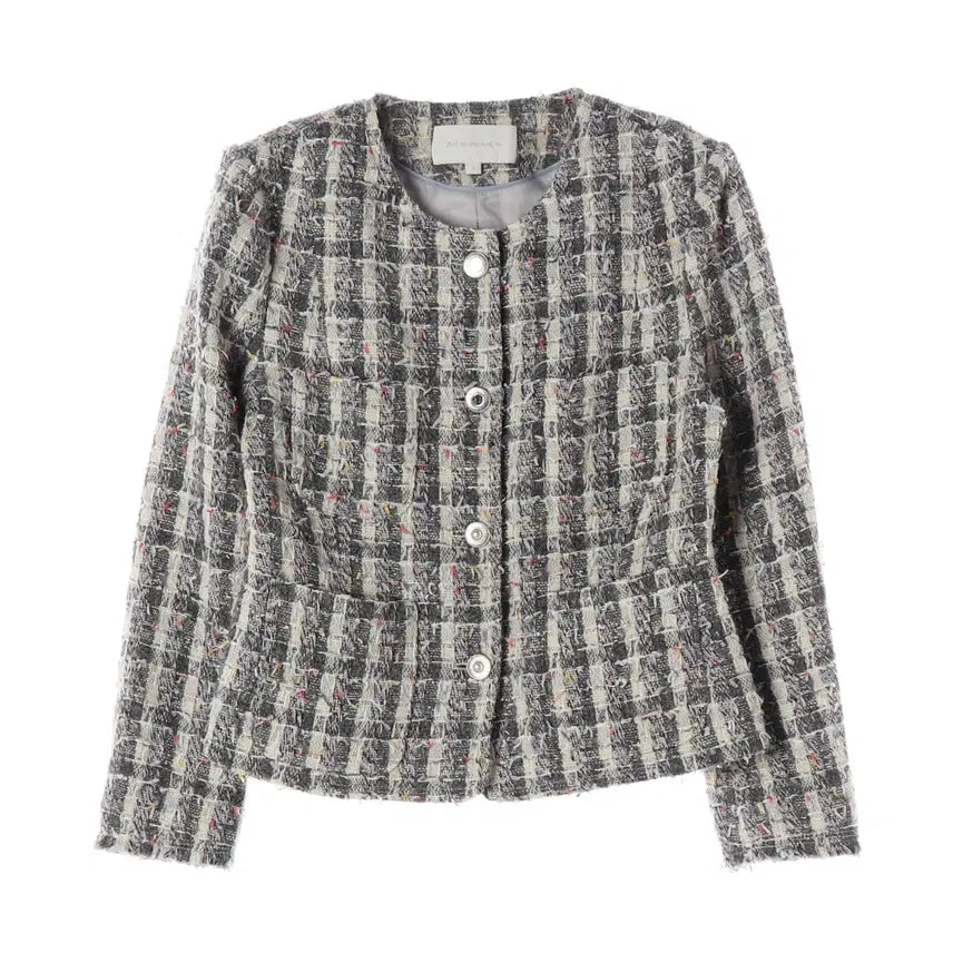 [BUNJANG] BAE BY BRIDE AND YOU Wool Blend Check Pattern Tweed Jacket / 비에이유 바이 브라이드앤유 울 혼방 체크 패턴 트위드 재킷