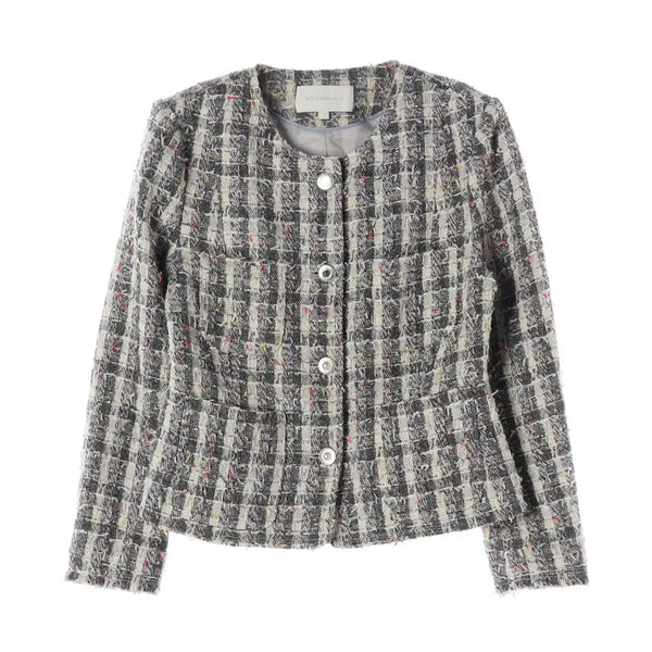 [BUNJANG] BAE BY BRIDE AND YOU Wool Blend Check Pattern Tweed Jacket / 비에이유 바이 브라이드앤유 울 혼방 체크 패턴 트위드 재킷