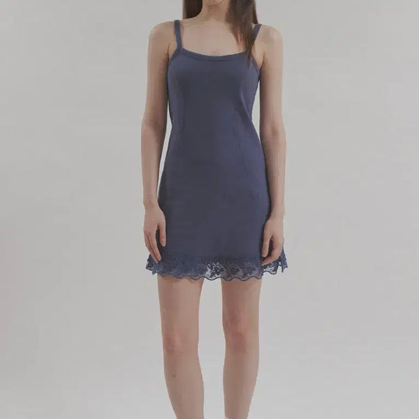 [BUNJANG] Headment Fuzzy Lace One-Piece Dress Blue Gray / [새상품] 헤더먼트 fuzzy lace onepiece (blue gray)