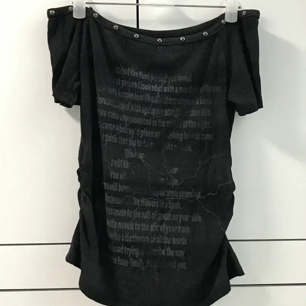 [BUNJANG] Shirred Off-Shoulder Short-Sleeve Top / 셔링 반팔 오프숄더