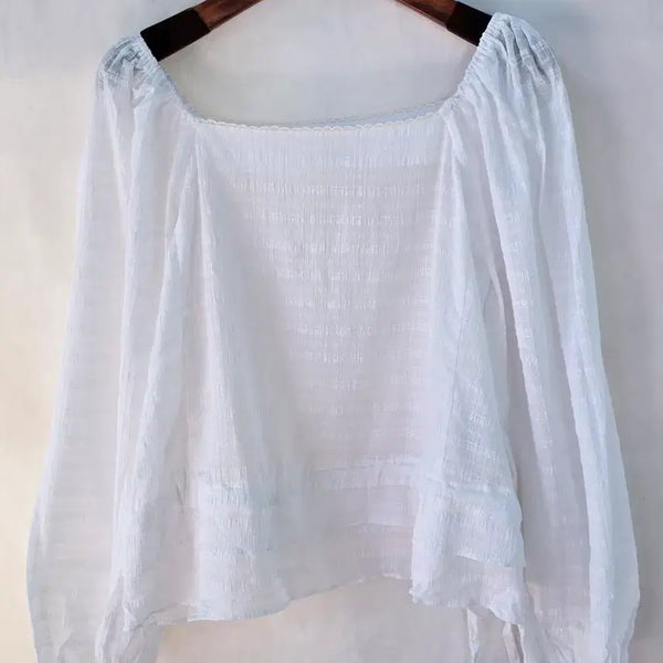 [BUNJANG] Letter From Moon Double Frill Ribbon Lace Blouse White / 레터프롬문 더블 프릴 리본 레이스 블라우스 free/화이트