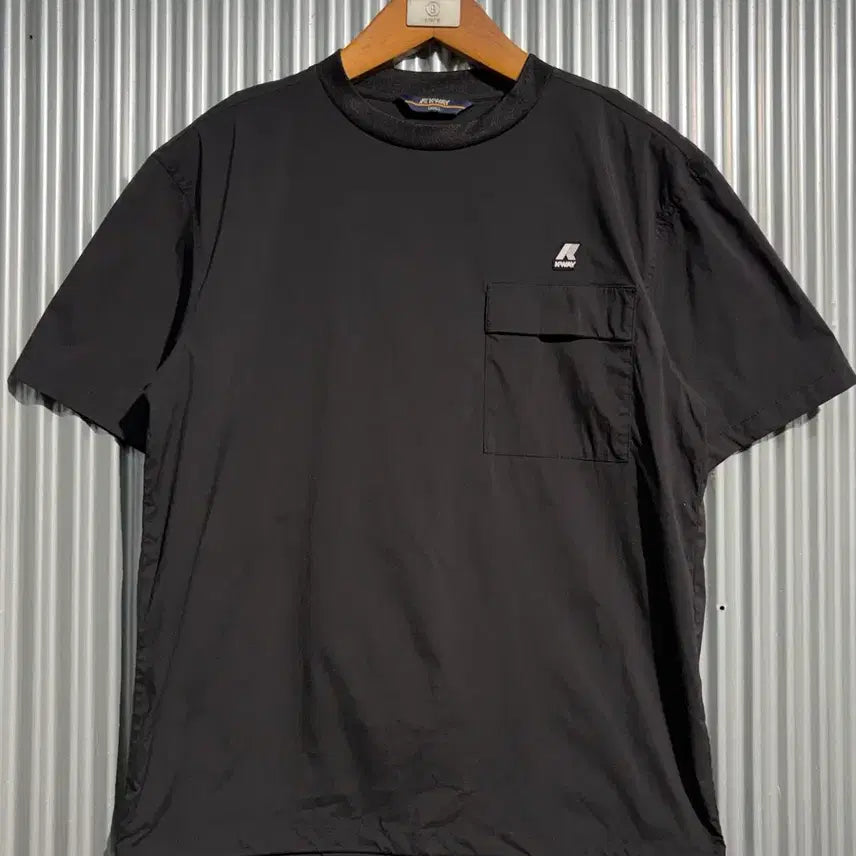 [BUNJANG] K-Way Nylon Pocket Short Sleeve T-Shirt Black / [S] 까웨 K-WAY 나일론 포켓 반팔 티셔츠 블랙 3.5